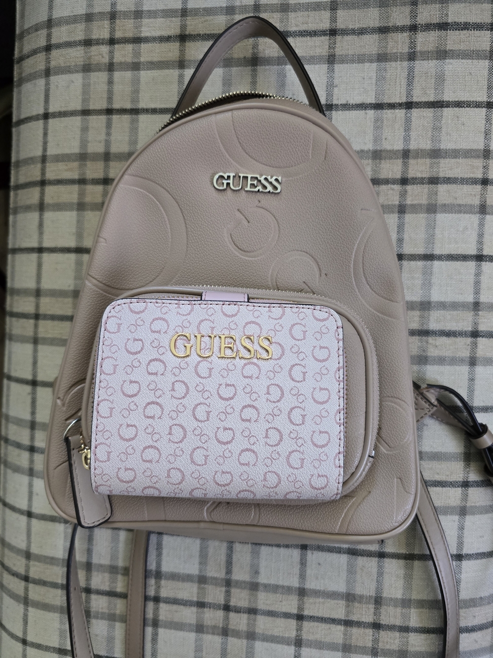 GUESS Taupe Logo Backpack